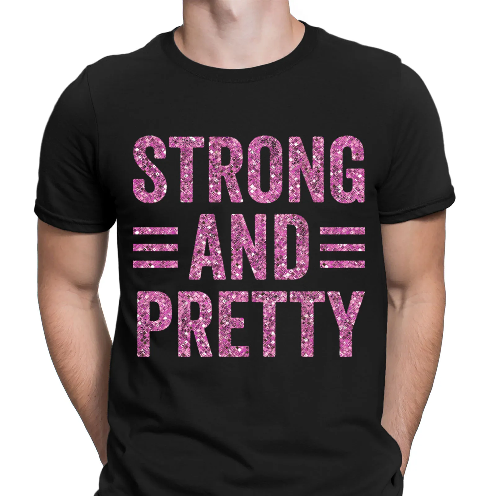 Strong And Pretty Gym Bodybuilding Training Workout Funny Mens T-Shirts Top #D