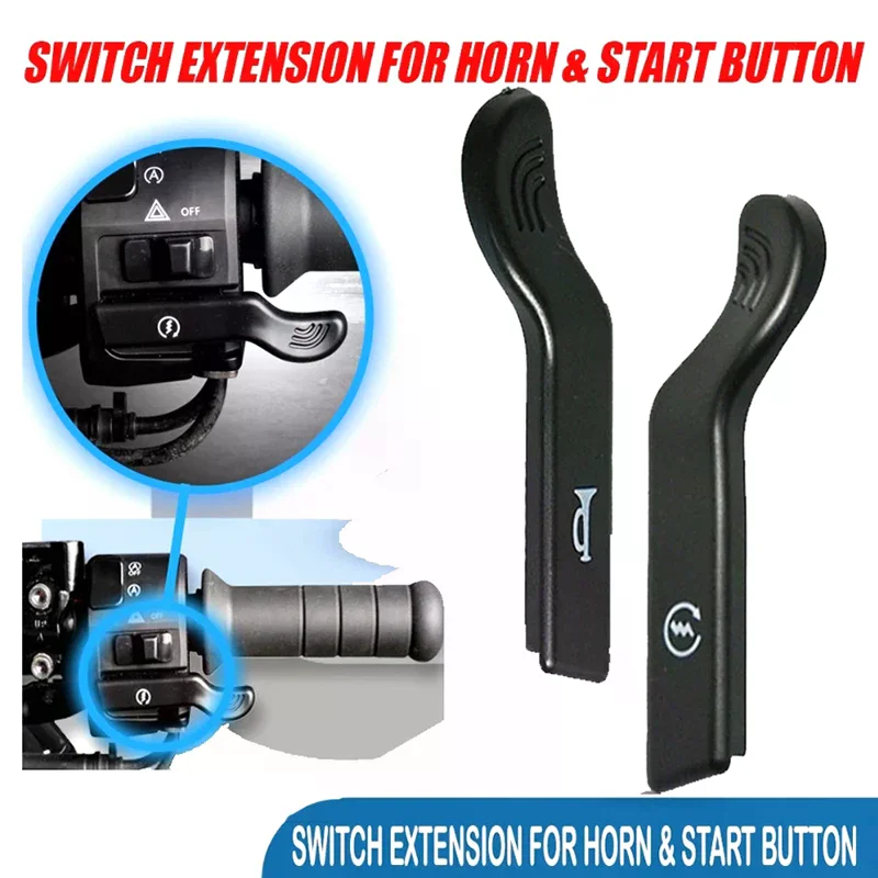 1 Pair Universal Motorcycle Modification Start Up Switch Button Horn Switch Extender Extension Keys Rubber Button Horn Switch