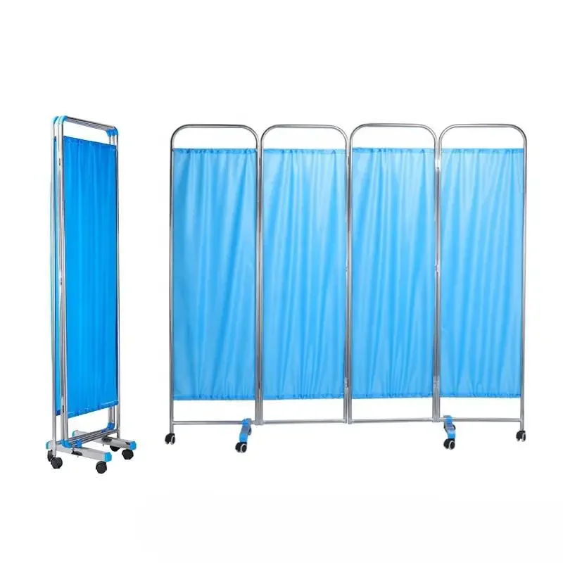 

Factory direct sale stainless steel folding arbitrary wheel ward partition screen