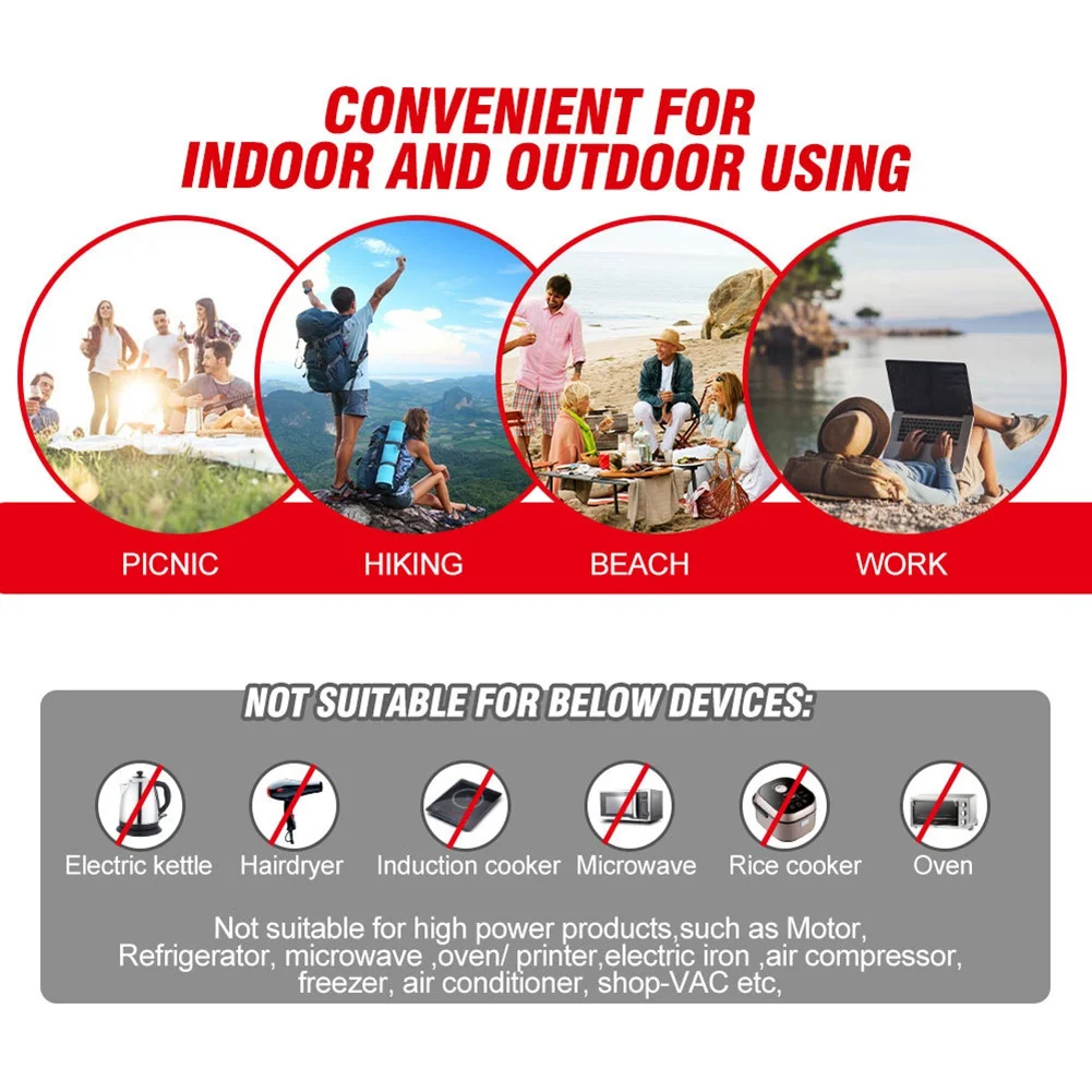 

ABRO-1 PCS Dual Sine Wave Inverter To AC 220V USB PD3.0 Tpye-C Power Bank Converter With Light For 18V Battery