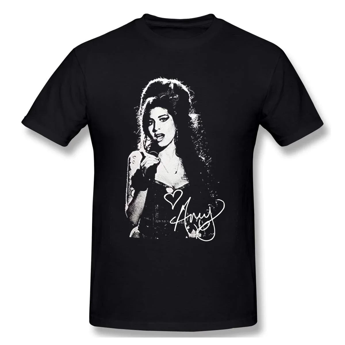 Vintage Amy Winehouse Signature Cotton Black Full Size Unisex Shirt J725