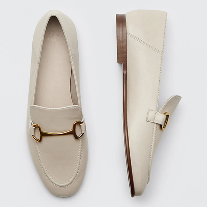 

Maxdutti French Office Ladies Elegant Flats Shoes Genuine Leather Slip On Shoes For Woman Woman Shoes Shoes For Woman Loafers