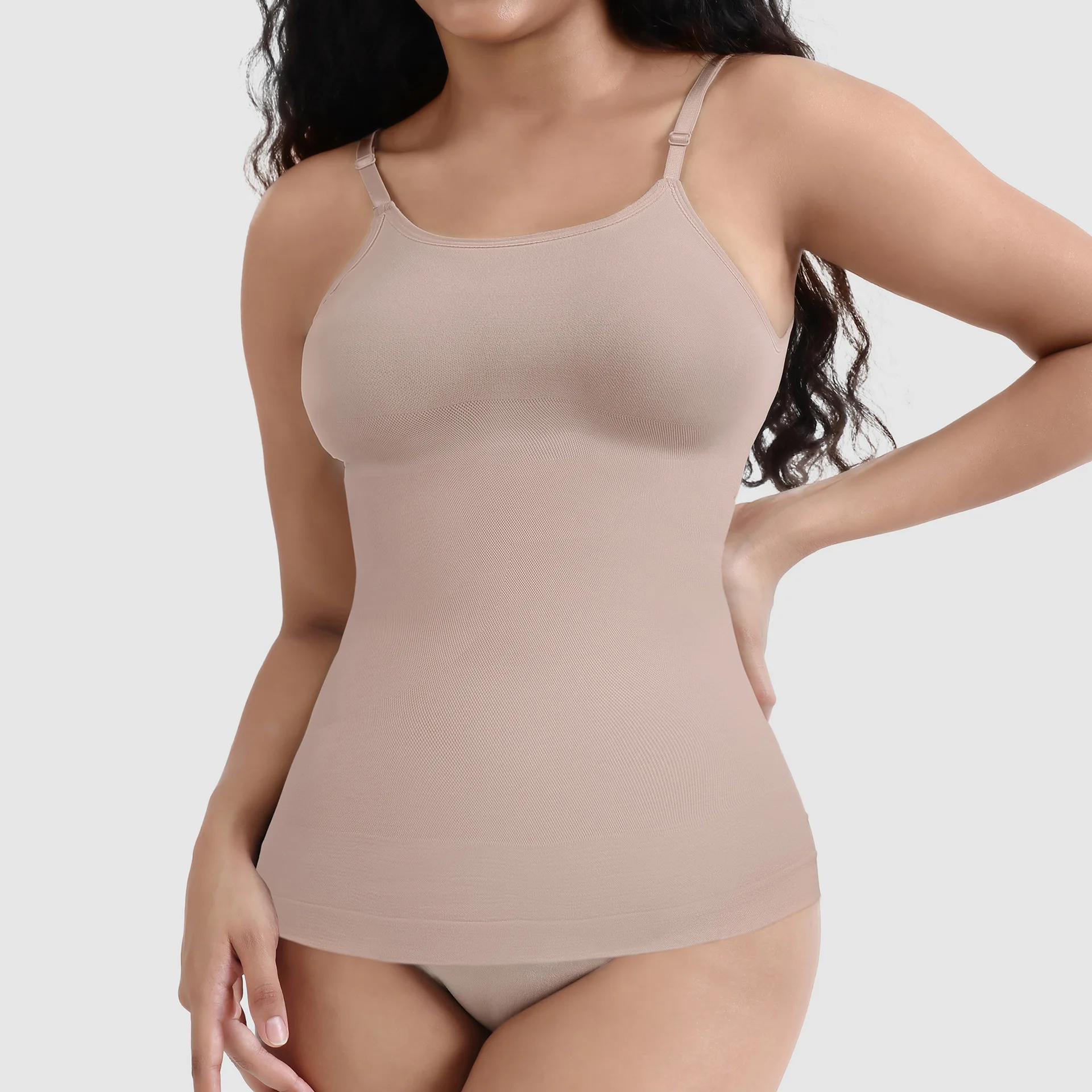 Women Shapewear Top Tummy Control Body Shaper Scoop Neck Compressions Slim Cami Vest mit Straps Shaping Camisole Shirt
