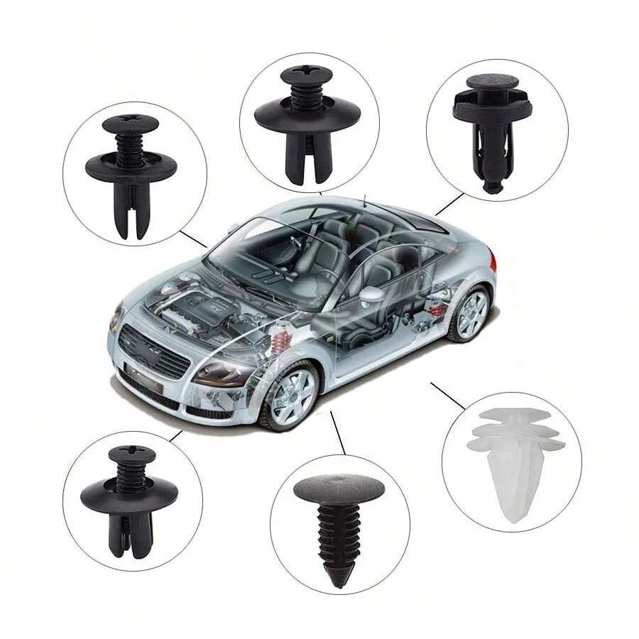 100pcs Trim Panel Retainer Fastener Kit Mixed Auto Plastic Clip Car Body Push Pin Rivet Bumper Door Clips Accessories for Car