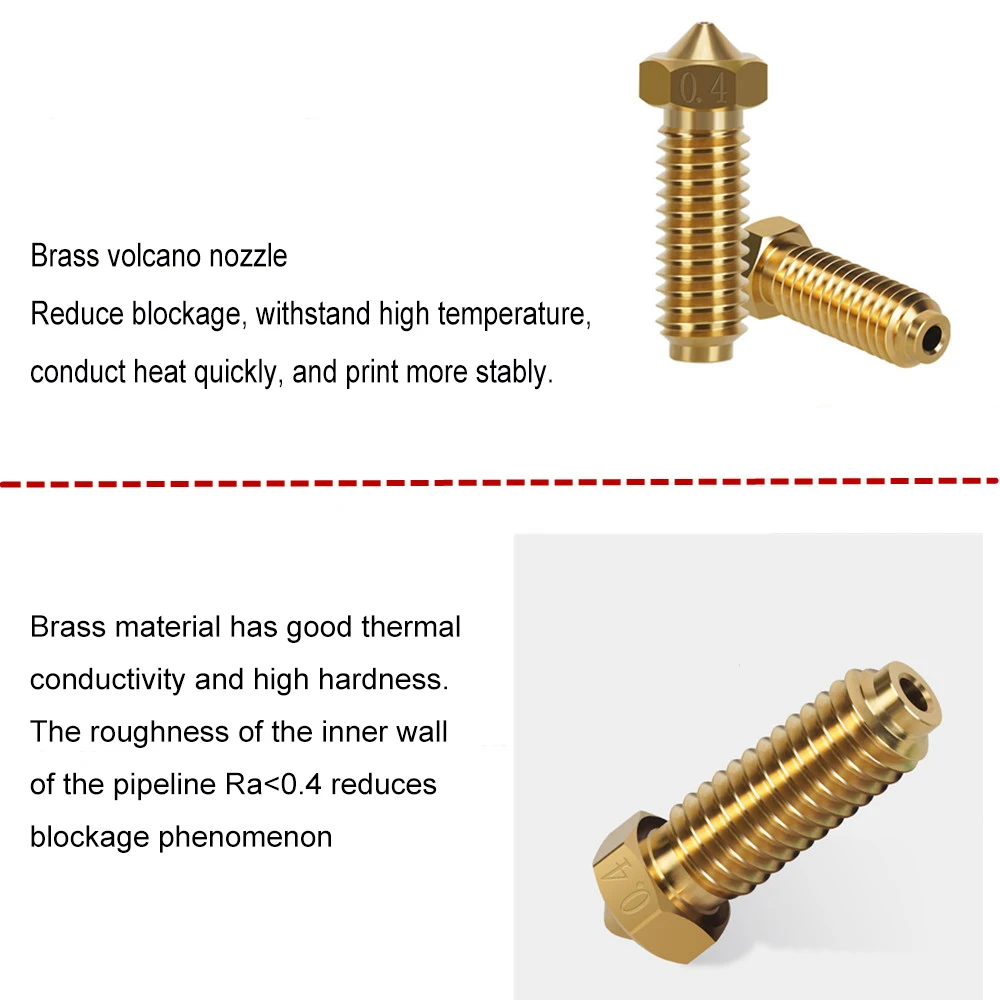 For Anycubic Kobra 2 Kobra 2 Neo/Pro/Plus/Max Nozzle Brass 3D Printer Accessories Nozzles 0.2/0.4/0.6mm for Anycubic Kobra 2 Pro