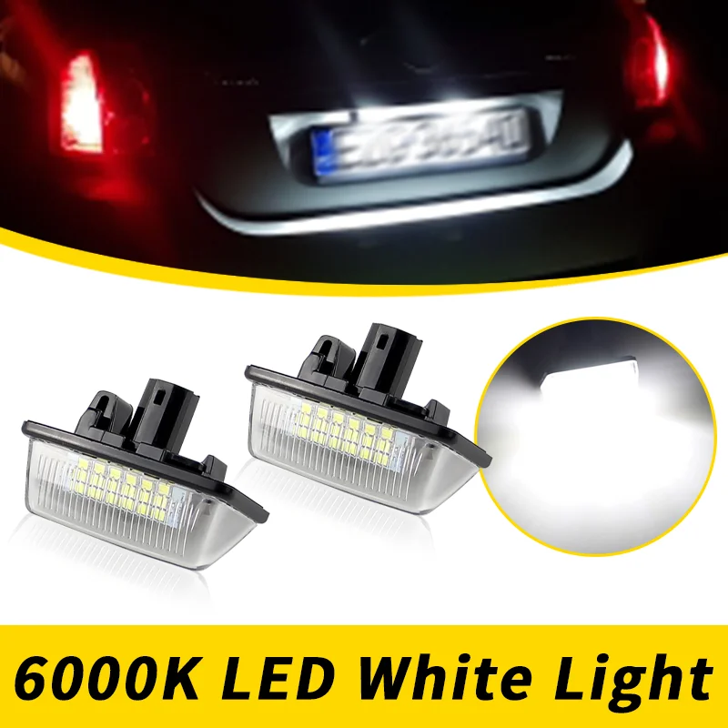 2Pcs LED License Plate Light For Toyota Corolla Crown S180 Noah Voxy Starlet EP91 Previa ACR50 GSR50 12V White Car Number Lamp