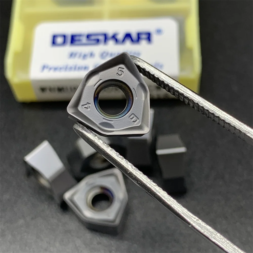Deskar 100% originale WNMU060508 WNMU060508EN-GM LF6018 inserto per fresatura ad alimentazione rapida esagonale a doppia faccia da 90 gradi