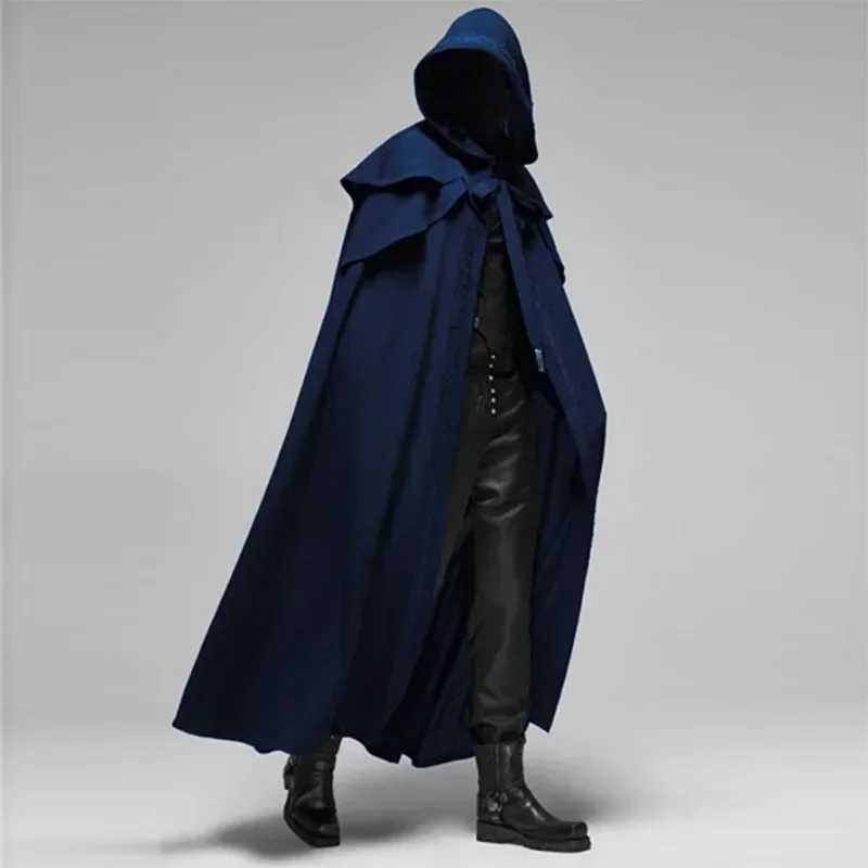 

Adult Halloween Death Cosplay Costume Black Hooded Cloak Scary Devil Long Role Play Outerwear for Party