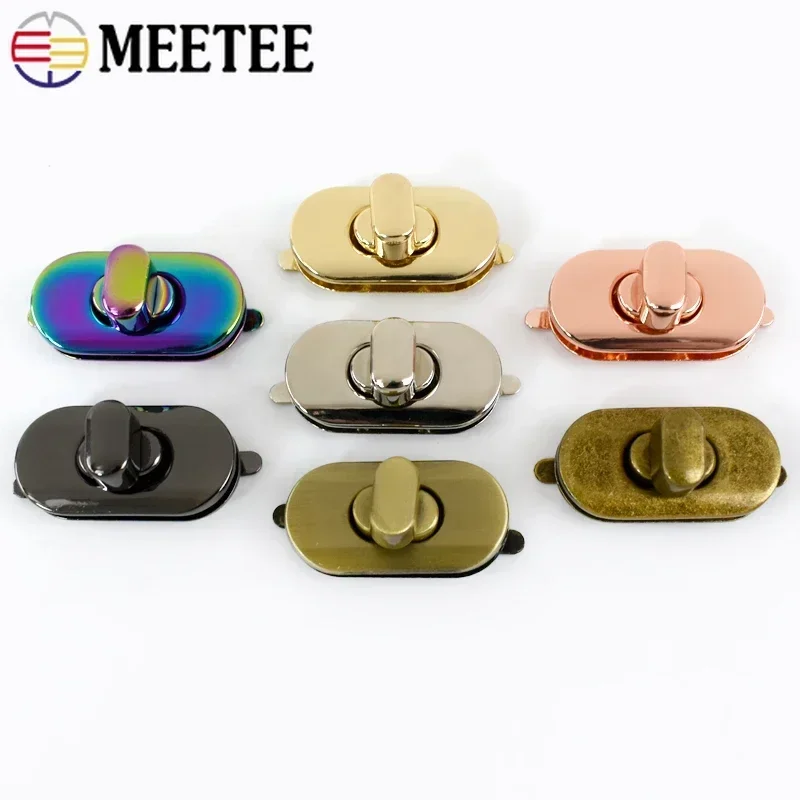 1-5 قطعة Meetee 35x18 مللي متر حقيبة معدنية قفل المشبك حقيبة يد تويست بدوره أقفال مشبك البيضاوي الدورية التواء المشابك إكسسوارات الأجزاء الداخلية للكمبيوتر