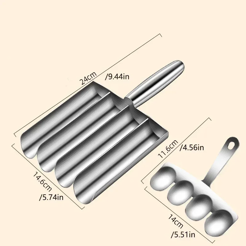 1PC 1/2/3/4Slot 304 Stainless Steel Meatball Maker Home To Do Fish Ball Shrimp Sliding Mold Rice Ball Meat Dish Scoop