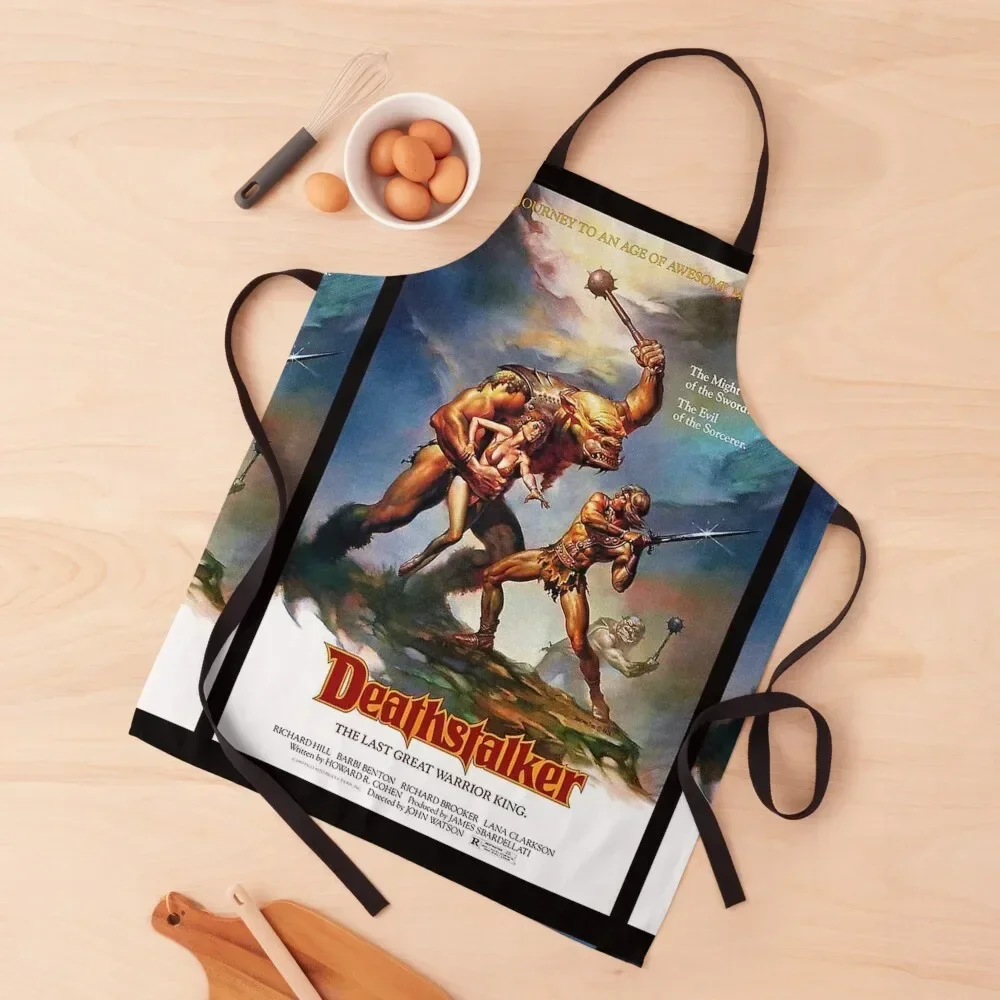 Vintage movie poster horror art Deathstalker Apron Kitchen Front chefs Chef Uniform Women Apron