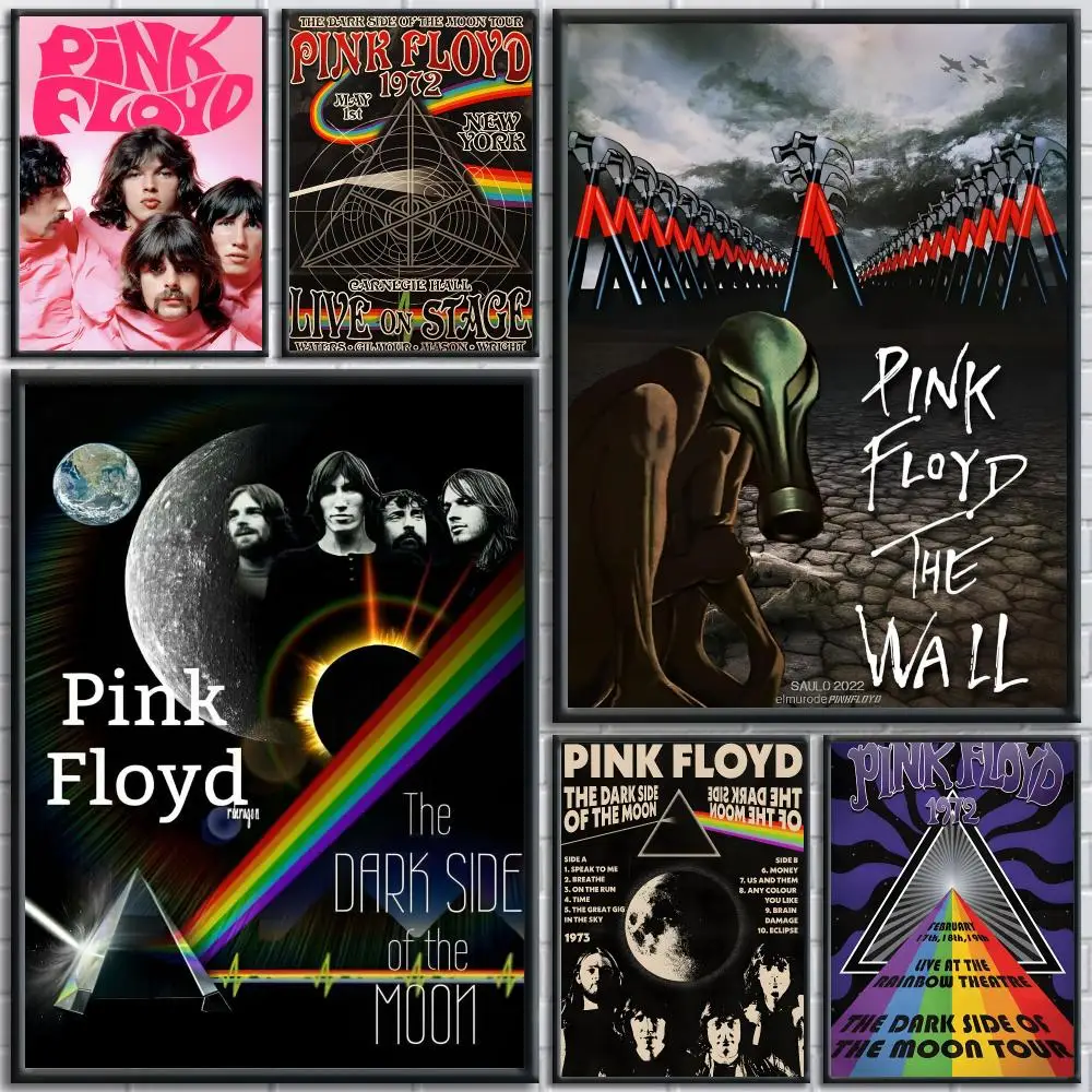 Classic Band P-Pink FloydS Poster HD Self-Adhesive No Residue After Removal Ideal for All Kinds of Wall Decor