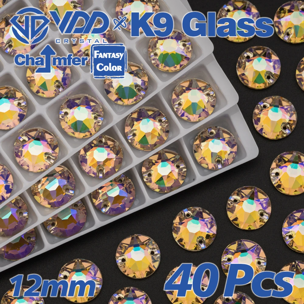 VDD Paradise Shine Fantasy Color Top-Qualität K9 Glas aufnähbare Strasssteine, Nähkristalle, flache Rückseite, für Kleidung und Kleiderdekorationen – Detail 9