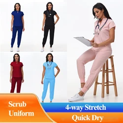 Uniformes de trabajo de salón de belleza para mascotas, trajes de servicios de salud de manga corta, ropa de trabajo de limpieza cómoda, LMW005-02