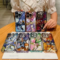 디지몬 모험 도금 케이스 삼성 S24 S23 S22 S21 S20 FE Note20 Plus Ultra Lite 5G 충격 방지 낙하 방지 커버