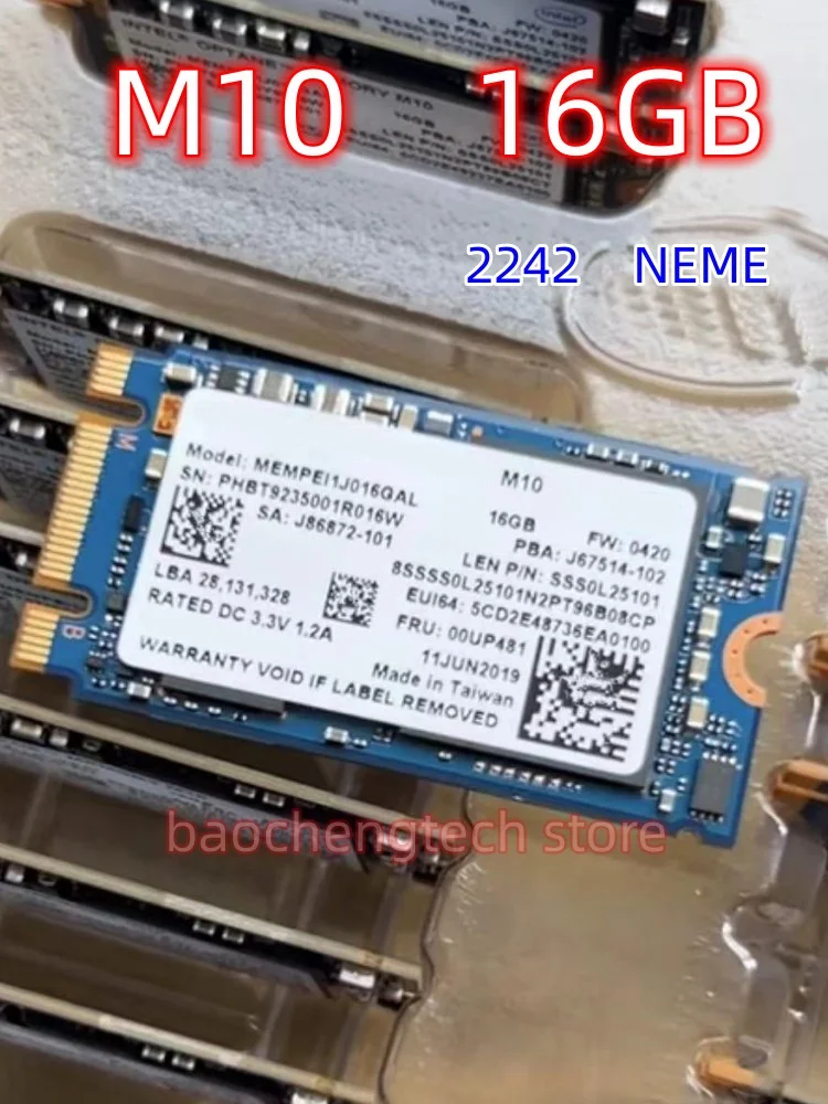 Brand New Original SSD M10 16G NVME protocol 2242  SSD solid-state mechanical hard drive accelerator card For Intel Aoteng M10