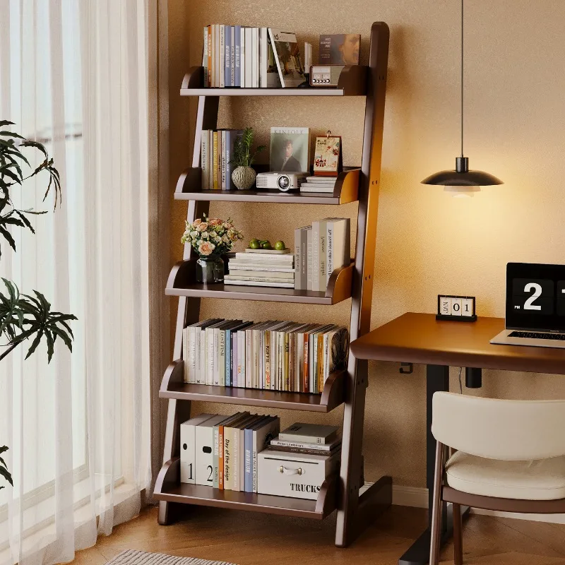 

Книжная полка из цельного дерева. Полка от пола до потолка. Интегрированная на стену. Бытовая отделка и полка для хранения. Учебная ступенчатая.