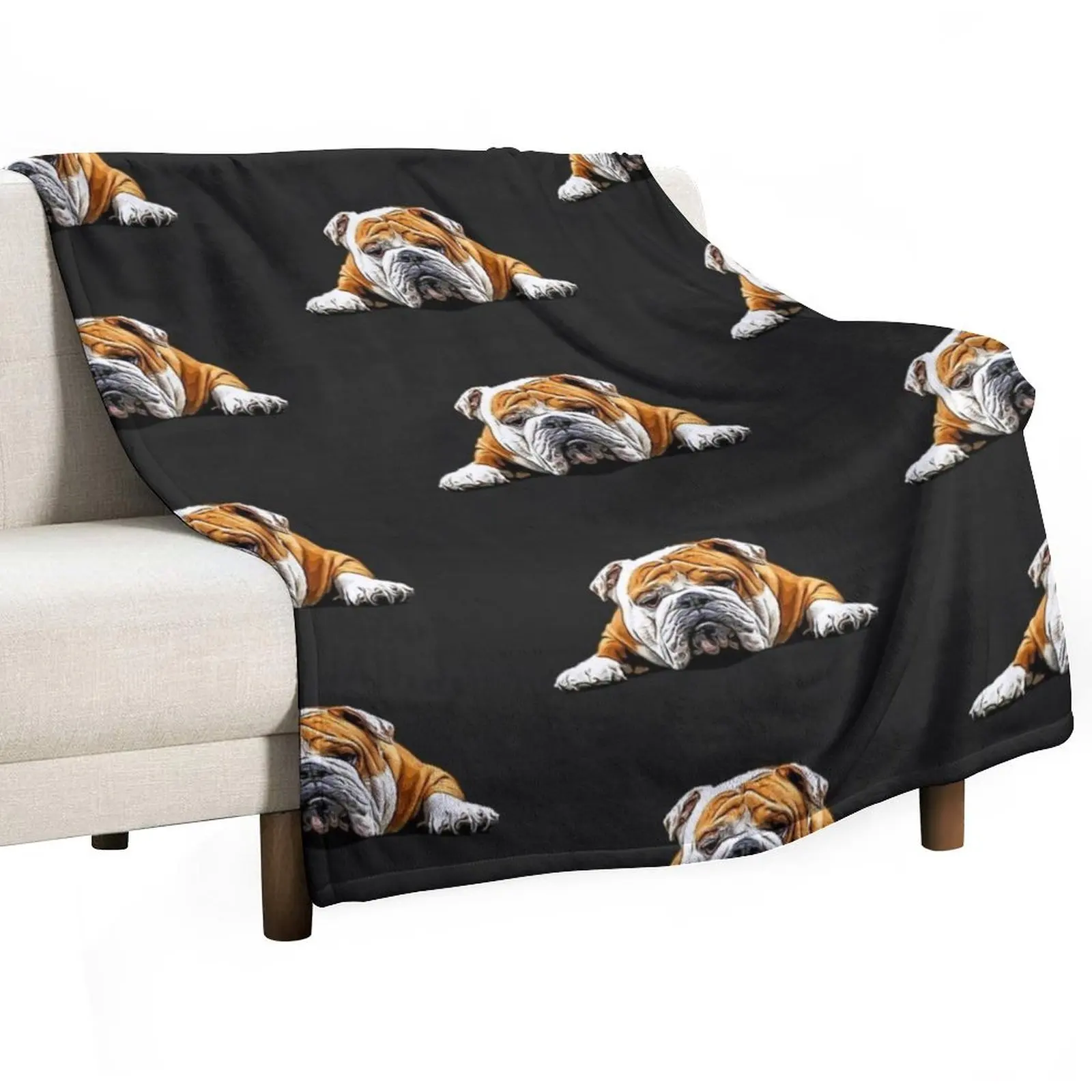 Bulldog Chill Pose - English Bulldog Throw Blanket Blankets For Sofas warm for winter Quilt Cute Plaid Blankets