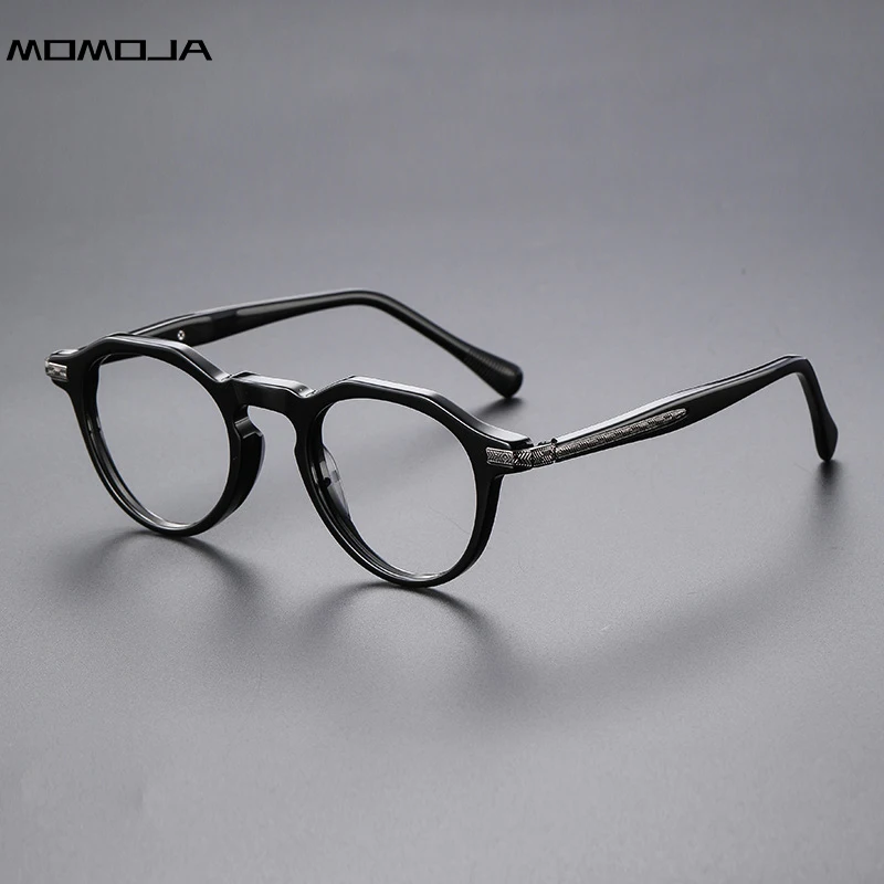 

Momoja Retro Men's Women's Acetate Polygon Glasses Frames Trendy Fashion Optical Prescription Large size Eyeglasses 221