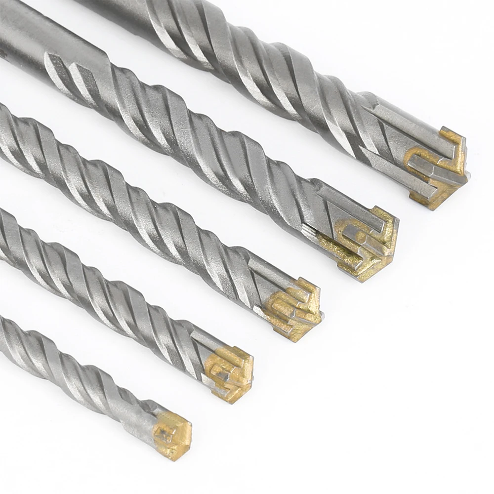 مجموعة لقم مثقاب SDS Plus مكونة من 7 قطع، لقمة مثقاب خرسانية 110 مم (قطر 4، 5، 6، 7، 8، 10,12 مم)، لقمة مثقاب مطرقة مع 4 حواف قطع #4