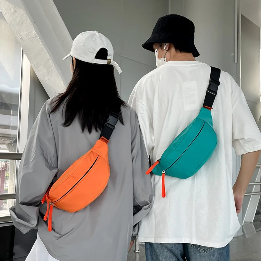 

Korean version of the fashion simple dumpling cross-body bag tide hundreds of trend waist bag chest bag couple single bags