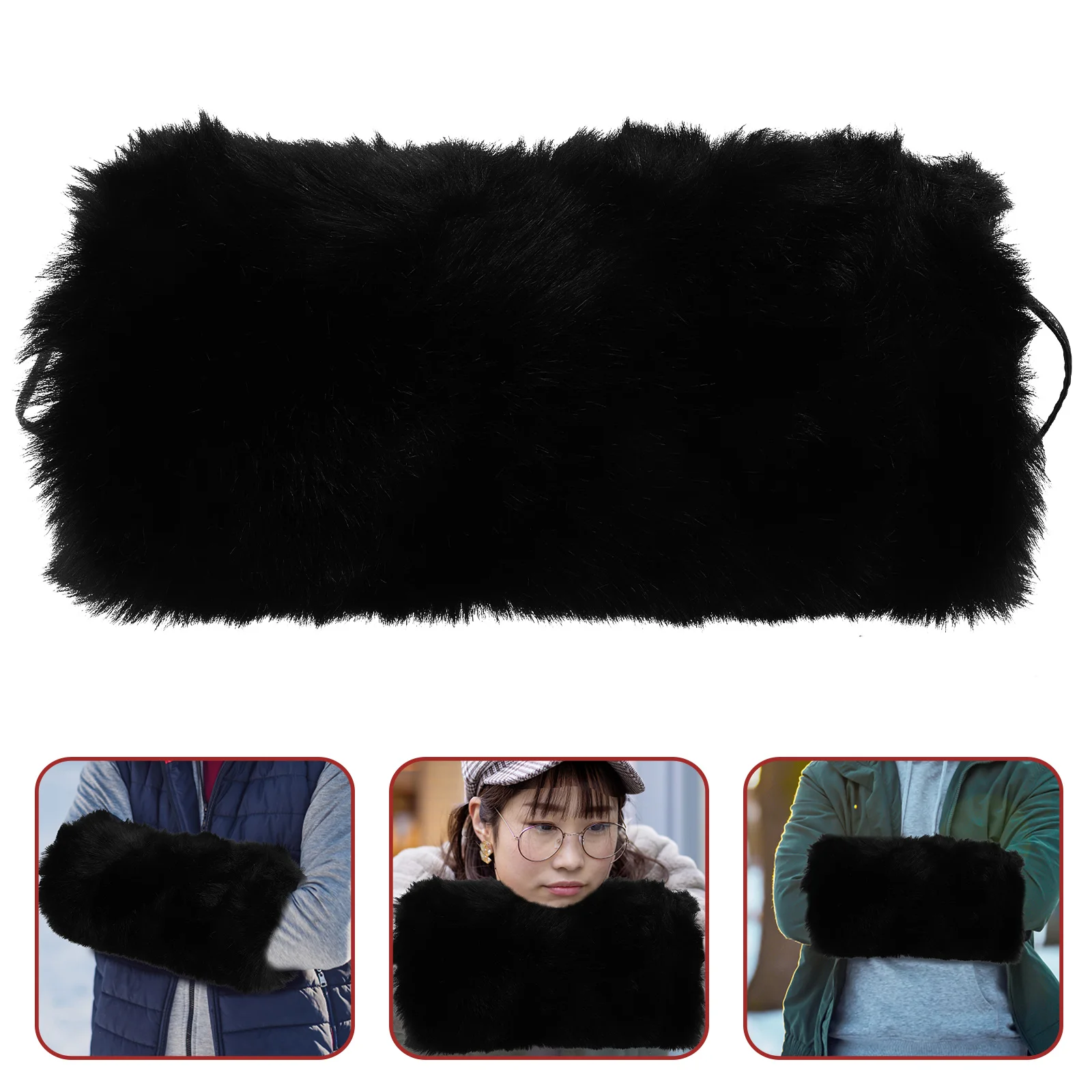 

Plush Hand Warmer Pillow Muff for Ladies Winter Supply Accessory Delicate Bag Hanging Faux Fur Pouch Handbags Women