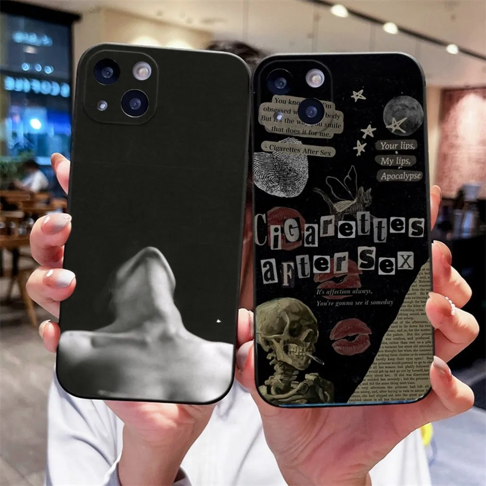 Band C-Sigaretten nach S-Sex Handyhülle für iPhone 14, 13, 12 Mini 11 Pro XR, X, XS, MAX 6S, 7,8 Plus Silikonhülle Weiches Schwarz