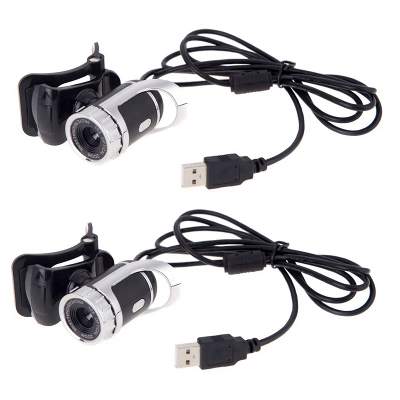 2X USB 2.0 12 Megapixel HD Camera Web Cam 360 Degree With MIC Clip-On For Desktop Skype Computer PC Laptop