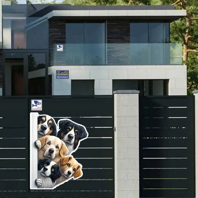 Cute Dog Stickers Self-Adhesive Wall Door Blocking Home Decoration Lying And Peeking Theme for Kids