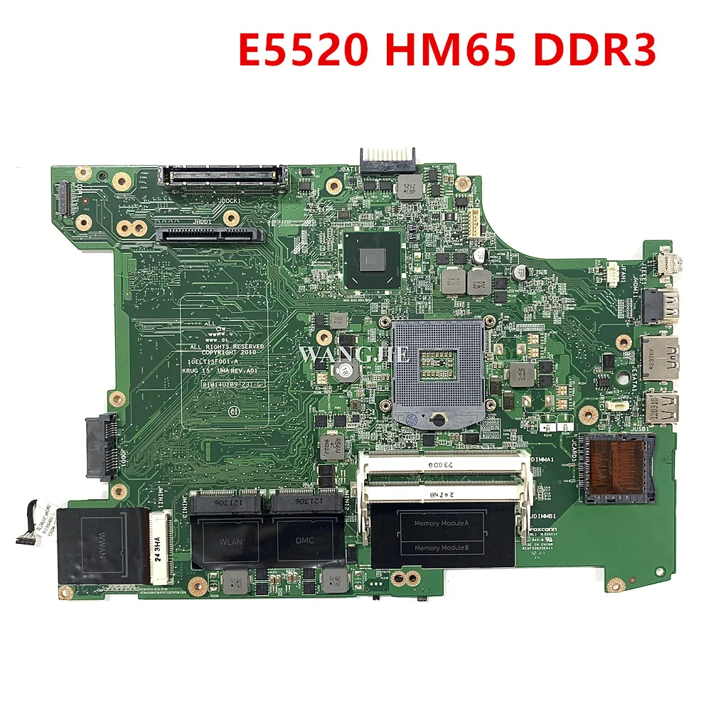 

For Dell Latitude E5520 Laptop Motherboard CN-0JD7TC 0JD7TC JD7TC HM65 DDR3 Integrated Graphics 100% Working