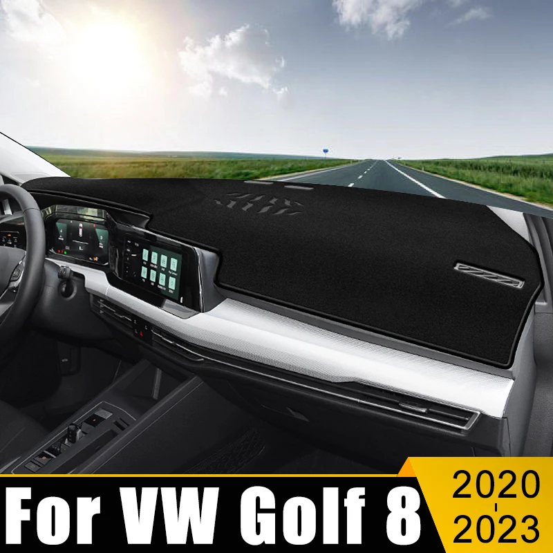 

For Volkswagen VW Golf 8 MK8 2020 2021 2022 2023 Car Dashboard Cover Avoid Light Pad Sun Shade Anti-UV Carpets Non-Slip Mats