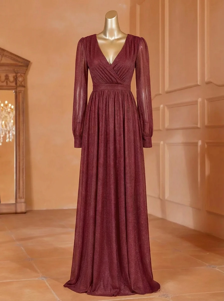 Vestido bohemio Vintage francés de otoño para mujer, vestido largo minimalista con cuello en V y manga acampanada, ropa informal para Festival y vacaciones