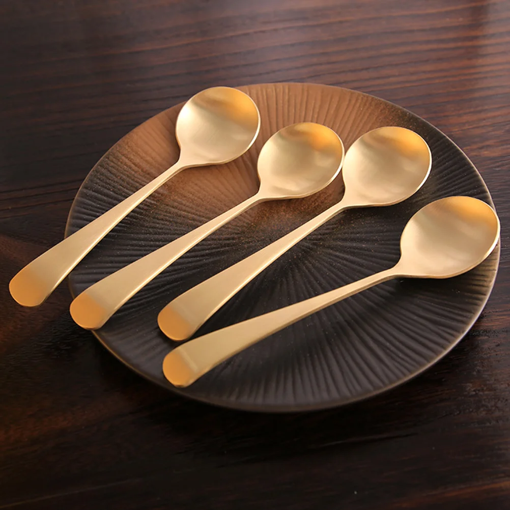 Handmade Pure Copper Spoon Porridge Spoons Home Tableware Soup for Cooking Decor Mini Tablespoon