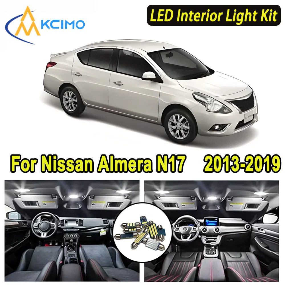 

Kcimo LED For Nissan Almera N17 (2013-2019) Premium Bright LED Interior Dome Map Trunk Light Kit Car Led Lamps Canbus Car LED