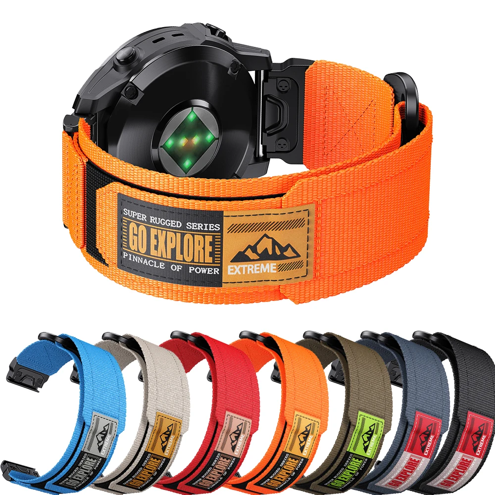 Bracelet de montre QuickFit 22mm 26mm, pour Garmin Fenix 8 7 7X 6 6X 5X Plus/Epix Pro Gen 2 47mm 51mm/Tactix 7/Enduro 3, bracelet de sport en Nylon