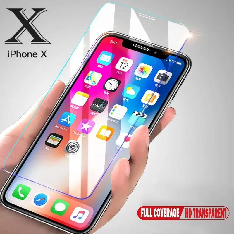 Tempered Glass Screen Protectors Screen Glass Cover Film Protector for iphone X XS 11 Pro Max XR 6 7 8 Plus SE 2020 1/2/4/8 PCS