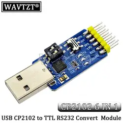 WAVTZT CP2102 USB to UART TTL RS232 USB TTL to RS485 Mutual Convert 6 in 1 Convert Module Serial Adapter for Arduino