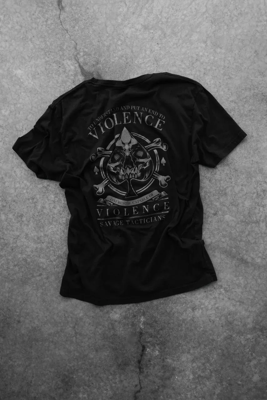 العنف – تي شيرت برسومات Savage Tacticians للجنسين للرجال والنساء بأكمام صيفية من علامة تجارية فاخرة كاجوال عتيقة #2