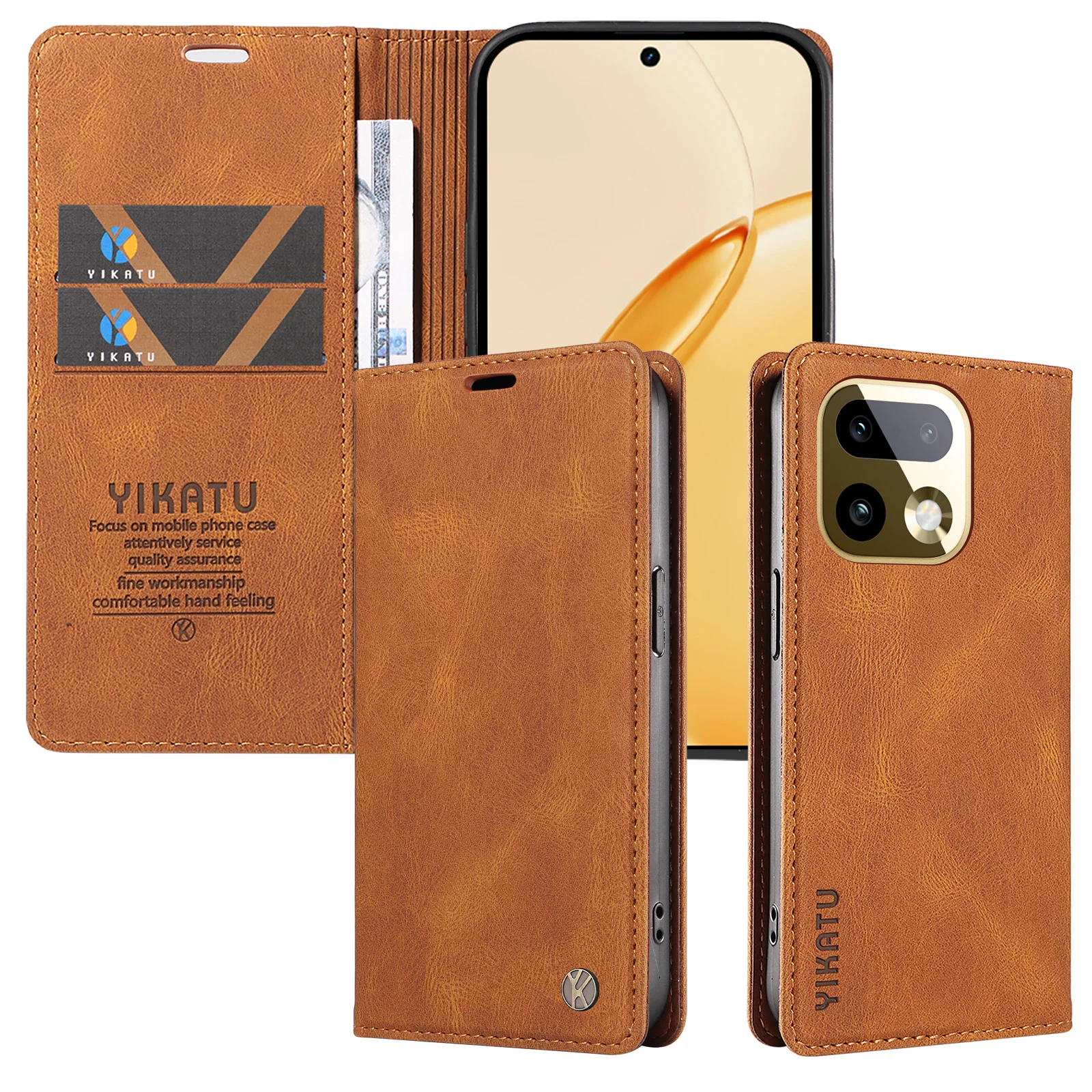Leather Magnetic Flip Case for Realme 14 14T 14X 15 15X 15T 16 Note 70 C100 C85 C83 Pro Plus Wallet Card Holder Book Cover - view 6