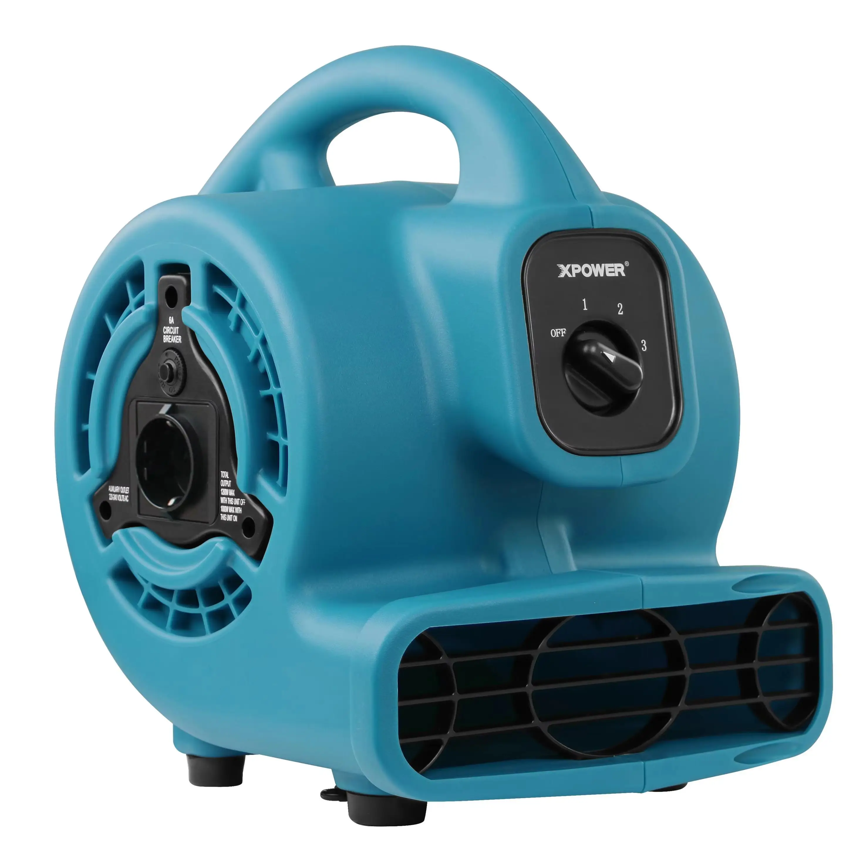 XPower P-80A Leistungsstarker Zentrifugal-Luftbeweger, Teppichtrockner, Bodenventilator, Gebläse, Stapelbar, mit Daisy-Chain-Funktion, für Wasserschadensanierung, Hausreinigung, Sanitärarbeiten,
