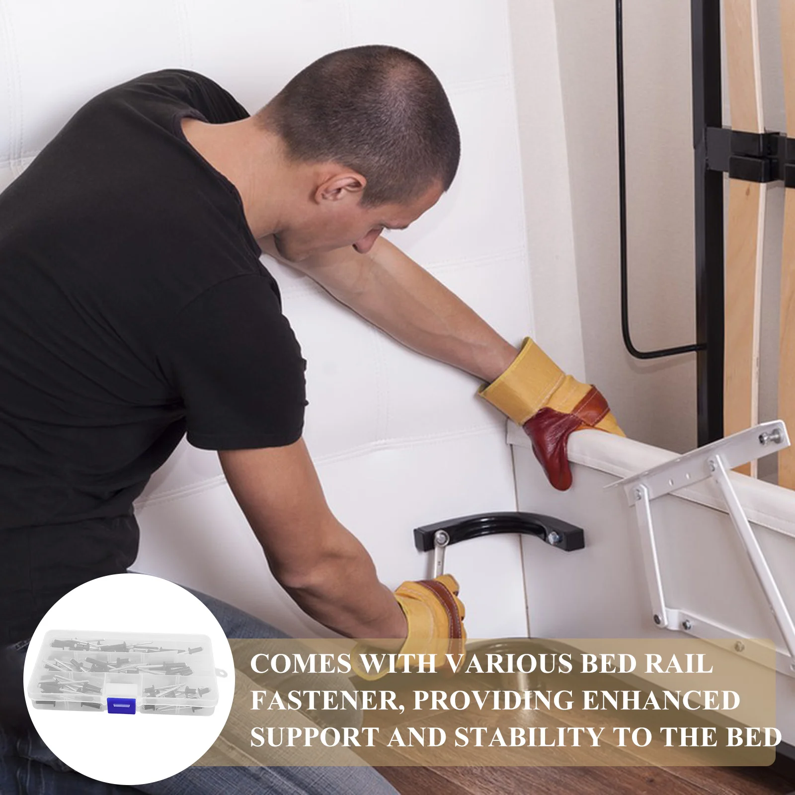 

60Pcs Black Round Head Flange Aluminum Blind Rivets Long Grip Rivets for Decorating Furniture Automotive Blind Rivet