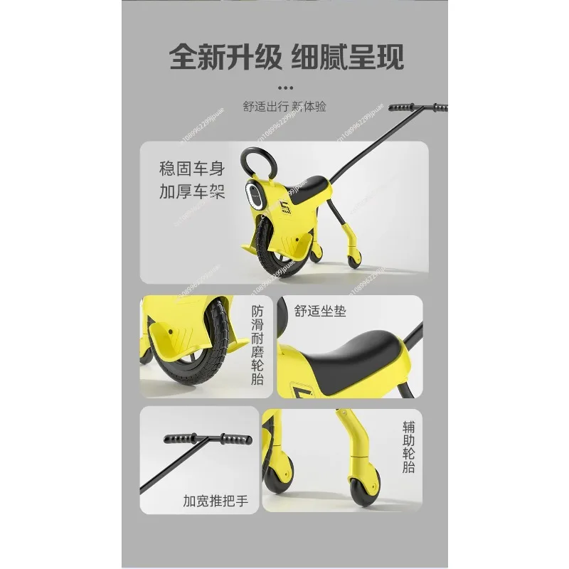 Lightweight Foldable Kids Wagon Stroller With Inflatable Wheels Portable Boarding Parent-Child Outdoor Travel Handcart