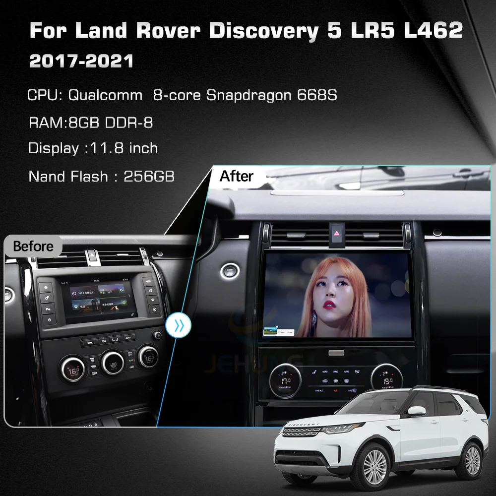 JEHUNG 11.8 inch For Land Rover Discovery 5 LR5 L462 2017-2021 Android 13 Car Multimedia Player CarPlay GPS Radio 5G Navigation