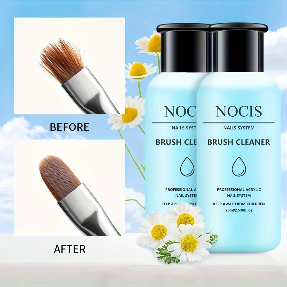 NOCIS 75ml Limpiador de pinceles acrílicos, líquido limpiador para pinceles de gel y acrílico