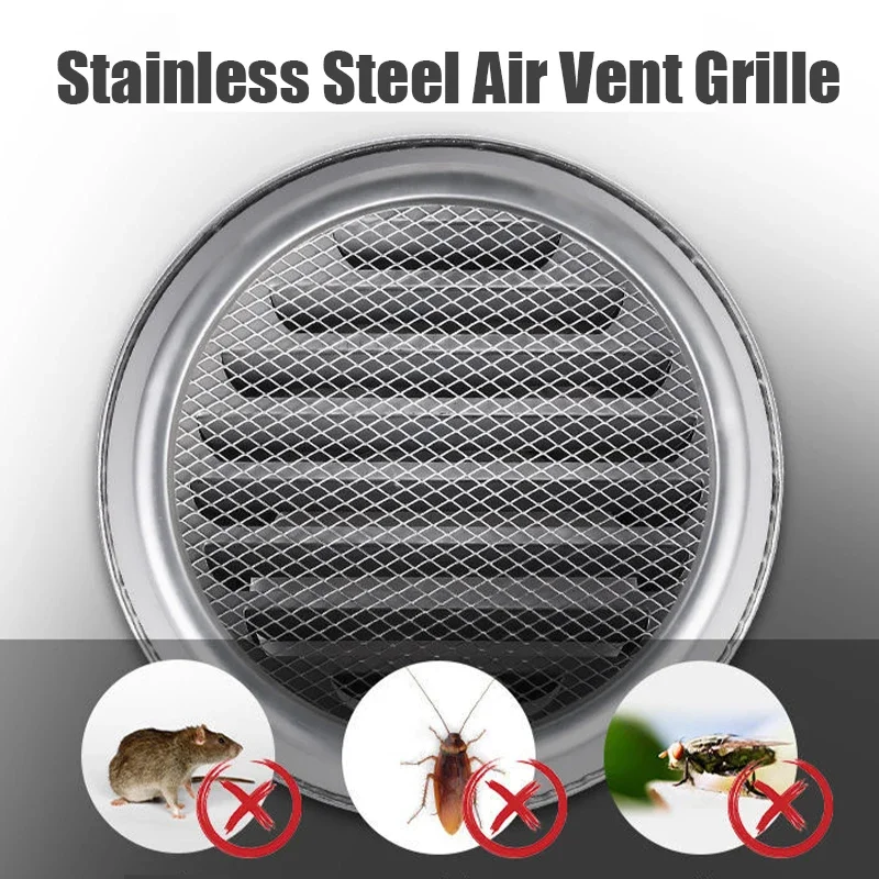 

New 70-300mm Round Stainless-Steel Ventilation Grid Insect Protection Home Exterior Wall Ducting Ventilation Tools Vent Grille