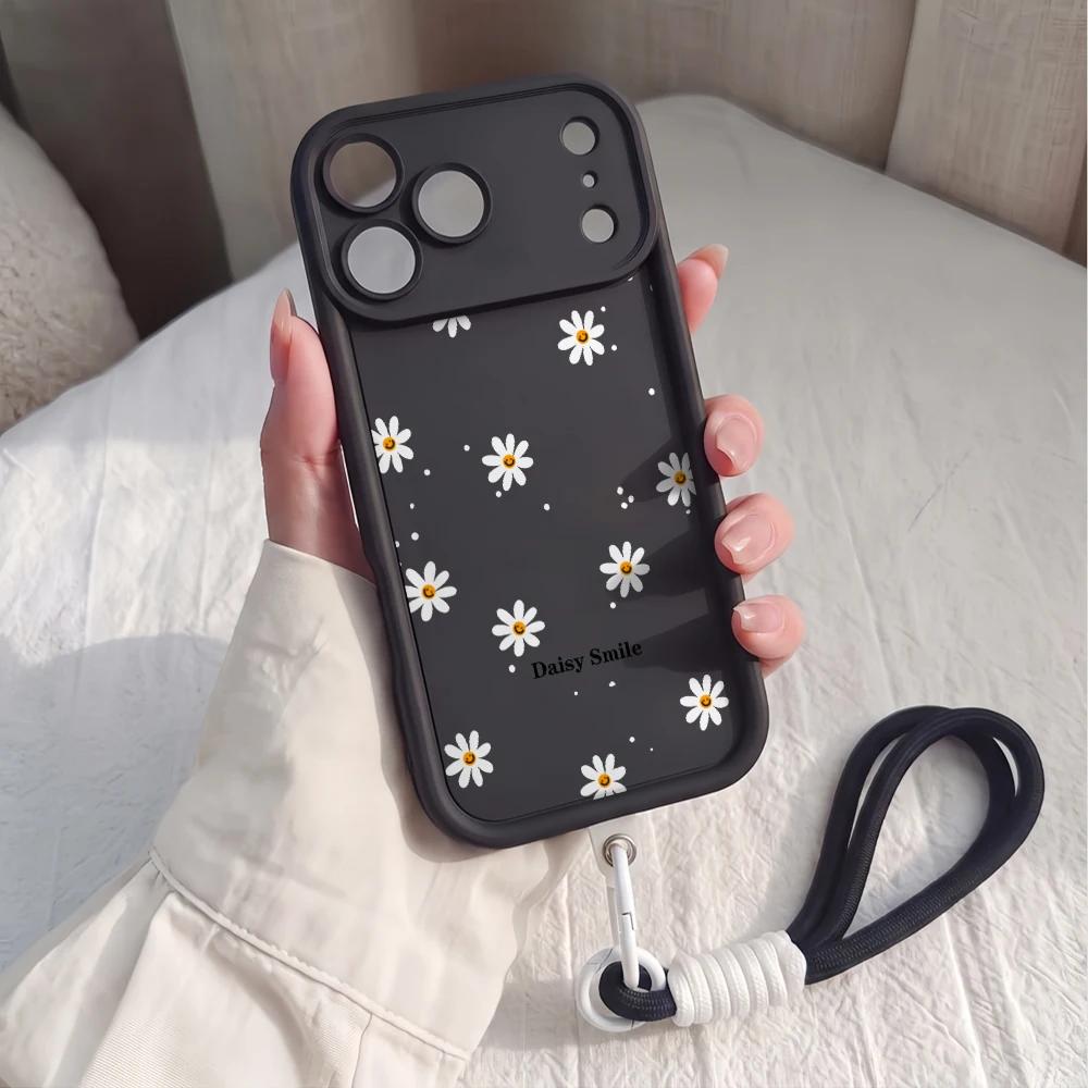 Handyhülle für Samsung Galaxy Note 20 S25 S26 Plus S24 S23 FE S25 S24 S23 Ultra A57 A07 5G Daisy Smile Lanyard Silikonhülle – Detail 2