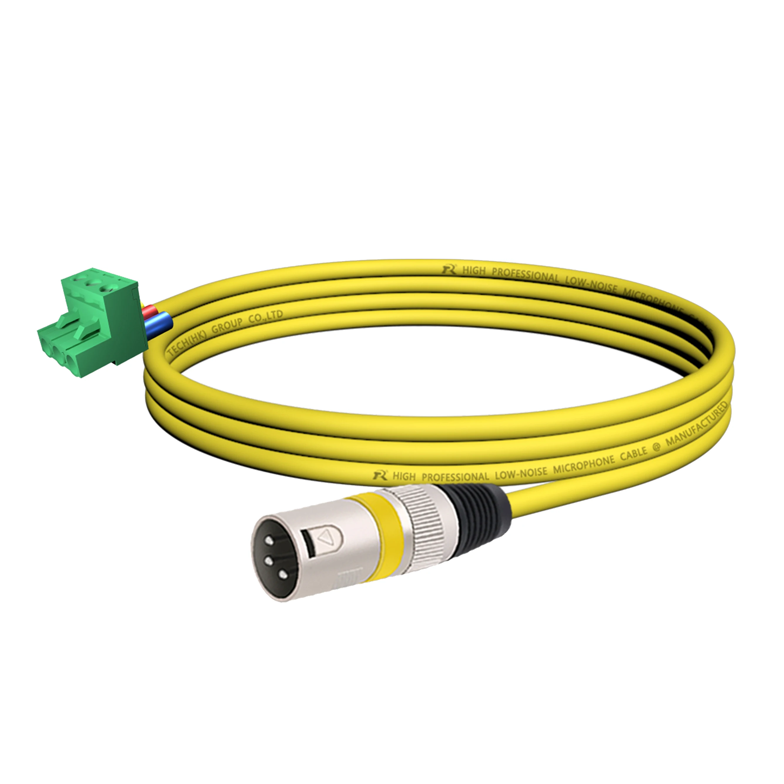 1 Stück Silber-Stecker mit Farbigem Endring und Farblich Passender Kabelummantelung, Profi-Audiokabel, Phoenix 3M/2EDG 5.08 3P zu 3P XLR M/F Kabel – Detail 2