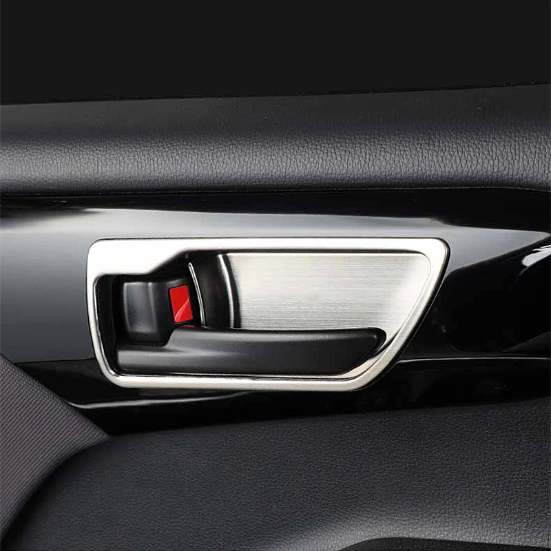 For Toyota Highlander XU70 Kluger 2020 2021 2022 2023 Hybrid Stainless Car Inner Door Handle Frame Door Bowl Cover Trim Stickers