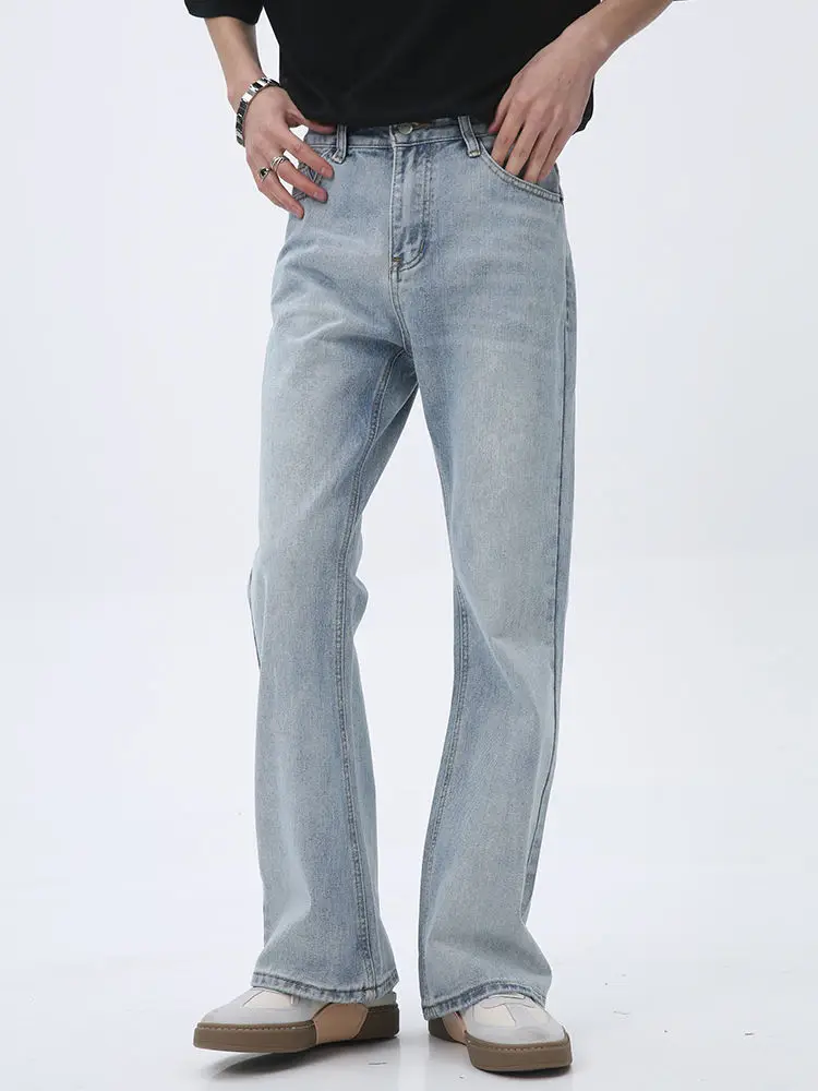 Pantalones vaqueros rectos para hombre, ropa de calle de moda coreana, informales, cómodos, de alta calidad, U76, 2023