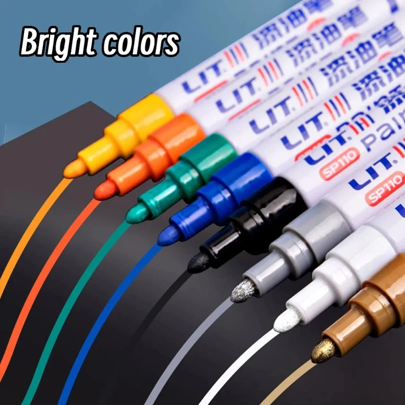 

3mm Colorful 12 Colors Permanent Paint Marker Waterproof White Markers tire tread rubber fabric Paint metal Paint Marker Pens